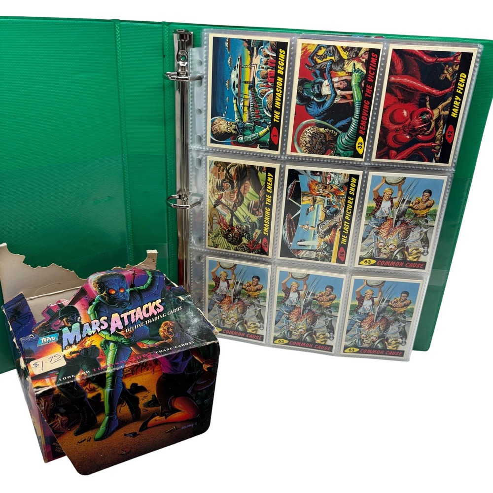 1994 Sci-Fi Horror Topps Mars Attacks Trading Card Lot 180+ Cards & Box Multi